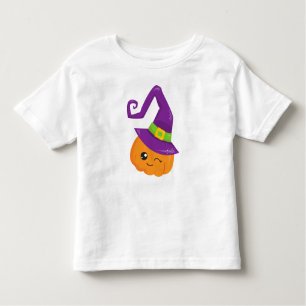 Halloween, Pumpkin, Witch Hat, Trick Or Treat Toddler T-Shirt