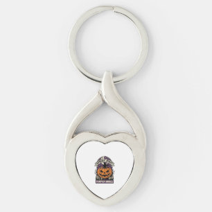 Halloween Pumpkin Witch Vintage Spooky Night Shirt Key Ring