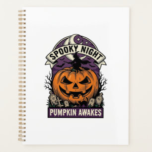 Halloween Pumpkin Witch Vintage Spooky Night Shirt Planner