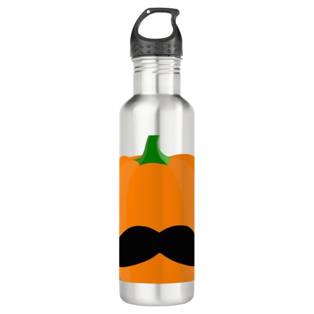 halloween pumpkin with beard 710 ml water bottle (Front)