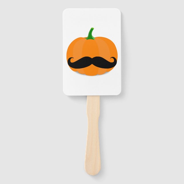 halloween pumpkin with beard hand fan (Front)