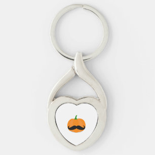 halloween pumpkin with beard key ring