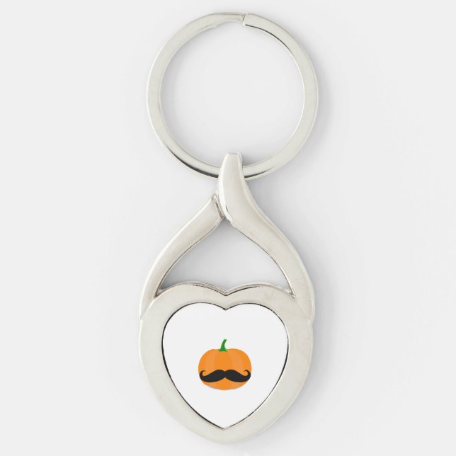 halloween pumpkin with beard key ring (Front)