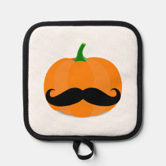halloween pumpkin with beard pot holder