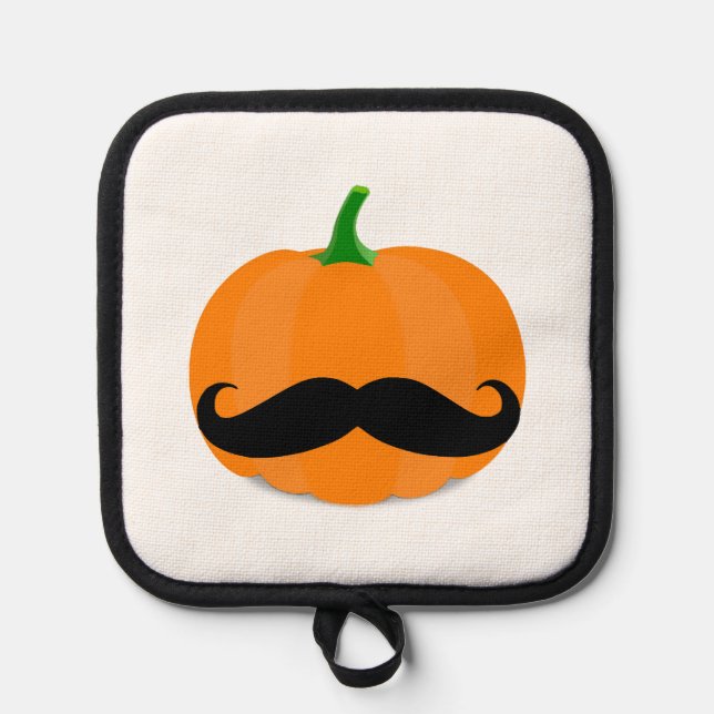 halloween pumpkin with beard pot holder (Front)