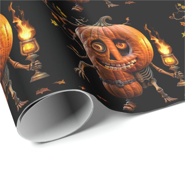 Halloween Pumpkin Wrapping Paper (Roll Corner)