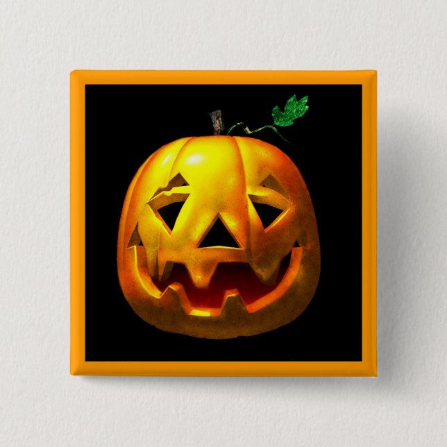 Halloween Pumpkins 15 Cm Square Badge (Front)