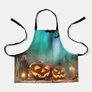 Halloween pumpkins and bats apron