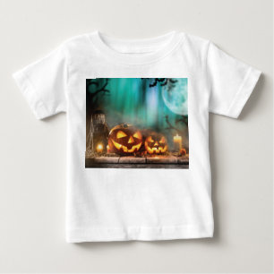Halloween pumpkins and bats baby T-Shirt