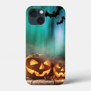Halloween pumpkins and bats iPhone 13 mini case