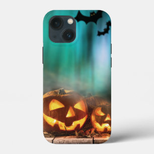 Halloween pumpkins and bats iPhone 13 mini case