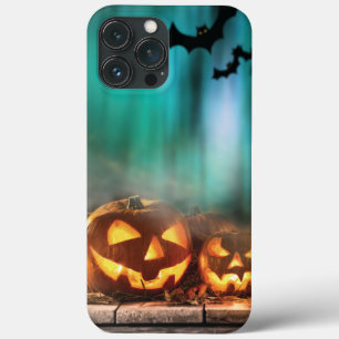 Halloween pumpkins and bats iPhone 13 pro max case