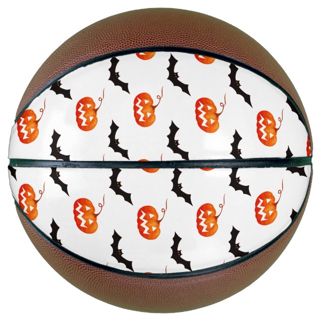 Halloween Pumpkins and Bats, Trick or Treat, Boo Basketball (Front)