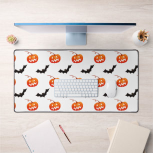 Halloween Pumpkins and Bats, Trick or Treat, Boo Desk Mat