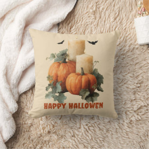 Halloween Pumpkins and Candles Art Cushion