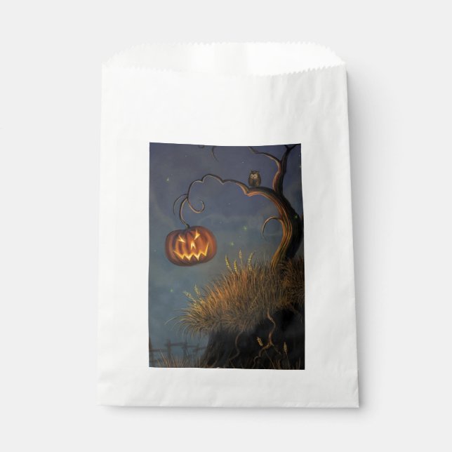 Halloween Pumpkins and Owl Favour Bag (Front)