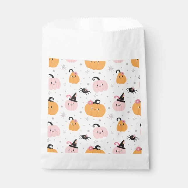 Halloween Pumpkins and Spiders Favour Bag (Front)