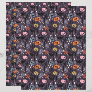 Halloween Pumpkins, and Tombstones Scrapbook Paper