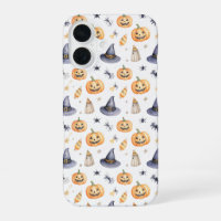 Halloween Pumpkins and Witch Hats Pattern