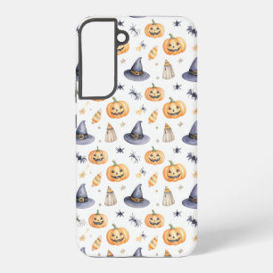 Halloween Pumpkins and Witch Hats Pattern Samsung Galaxy Case