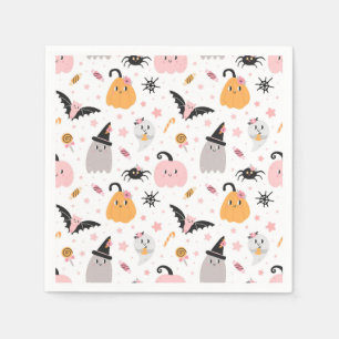 Halloween Pumpkins Bats, Spiders, Ghost and Candy Napkin