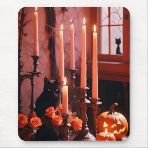 Halloween Pumpkins Candles Cute Spooky Festive Art Mouse Pad