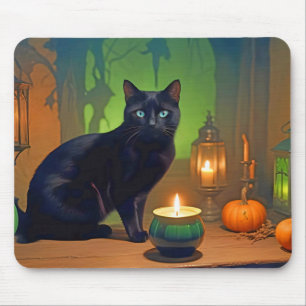 Halloween Pumpkins Cat Cute Spooky Festive Magic Mouse Pad