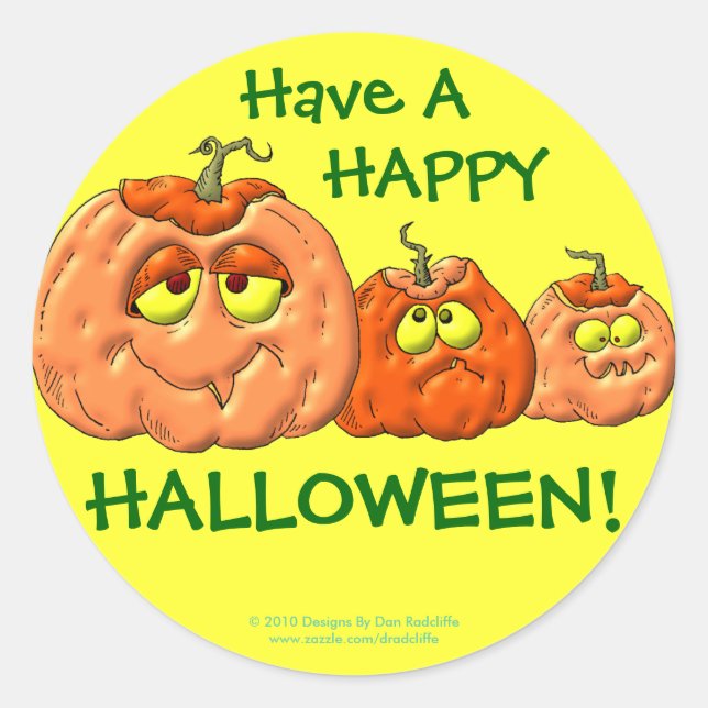 Halloween Pumpkins Classic Round Sticker (Front)