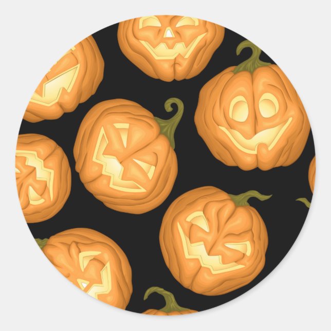Halloween pumpkins classic round sticker (Front)