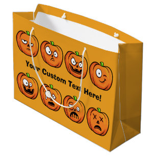 Halloween Pumpkins custom text large gift bag