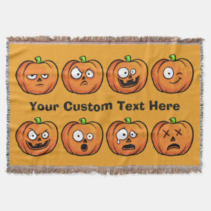 Halloween Pumpkins custom text throw blanket