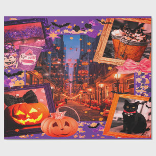 Halloween Pumpkins Cute Girly Spooky Wrapping Paper