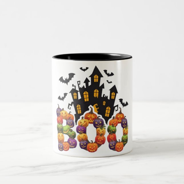 Halloween Pumpkins CuteMug Spooky Scene Coffee Cup (Center)