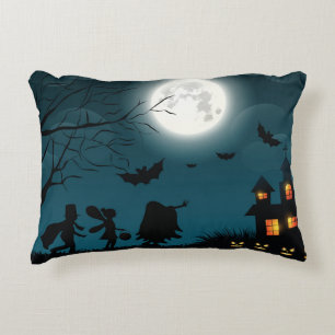 Halloween Pumpkins: Dark Castle Blue Moon Decorative Cushion