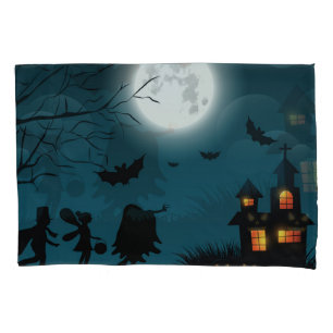 Halloween Pumpkins: Dark Castle Blue Moon Pillowcase