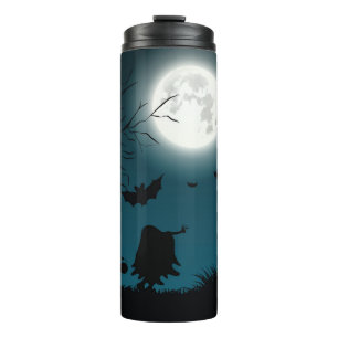 Halloween Pumpkins: Dark Castle Blue Moon Thermal Tumbler