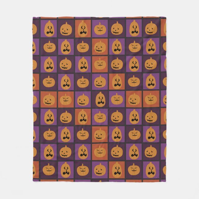 Halloween pumpkins fleece blanket (Front)