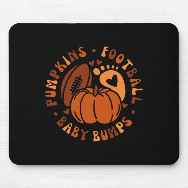 Halloween Pumpkins Football Baby Fall Thanksgiving Mouse Pad (Front)