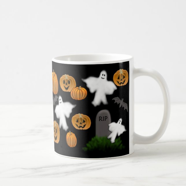 Halloween Pumpkins & Ghosts Mug (Right)