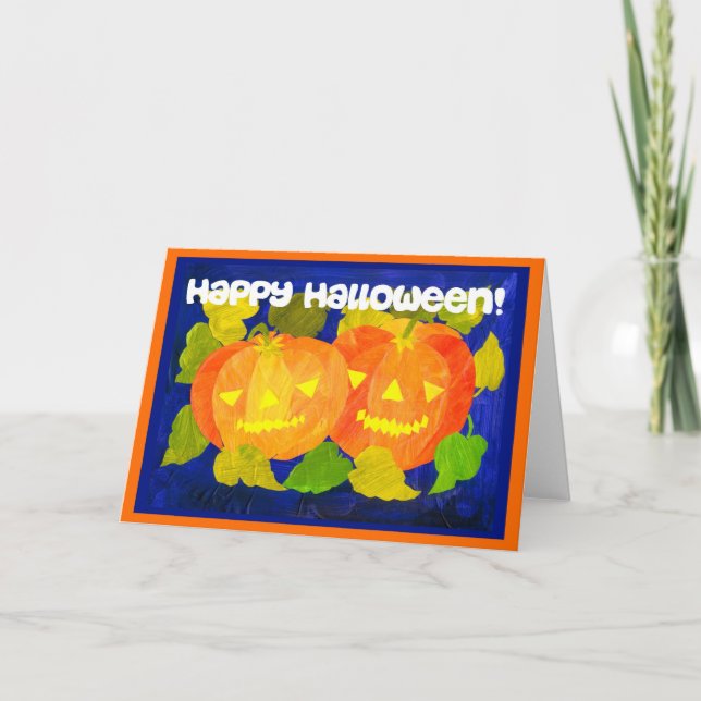 Halloween Pumpkins Greeting Card (Front)