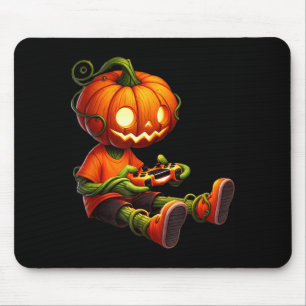 Halloween Pumpkins Head Gamer Video Gaming Boys Mouse Pad