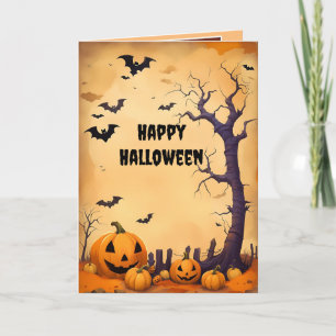 Halloween pumpkins holiday card