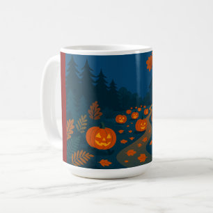 Halloween pumpkins hunting on streets coffee mug