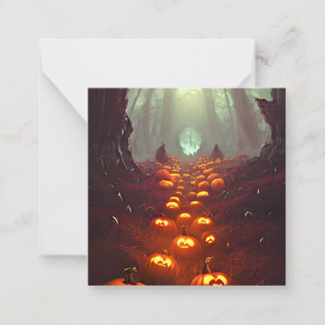 Halloween Pumpkins in The Haunted Forest Card (Front)