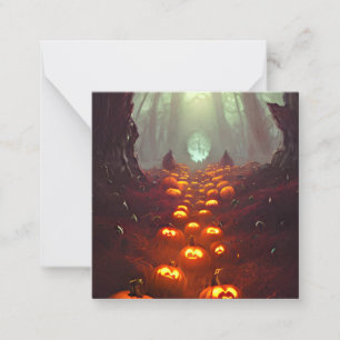 Halloween Pumpkins in The Haunted Forest Card