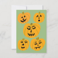 Halloween Pumpkins Jack-O-Lantern Card