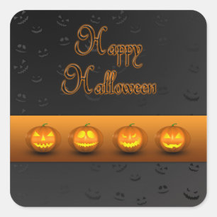 Halloween Pumpkins Jack-o-Lantern Square Sticker