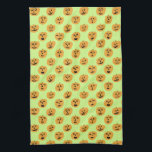 Halloween PUMPKINS Jack-O-Lanterns Tea Towel<br><div class="desc">Decorate your kitchen with this fun pumpkins dish towel. Makes a great seasonal housewarming or wedding gift! 
You can customise it and add text too.
Check my shop for lots more colours and patterns!</div>