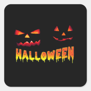 HALLOWEEN PUMPKINS LAUGH IN THE DARK SQUARE STICKER