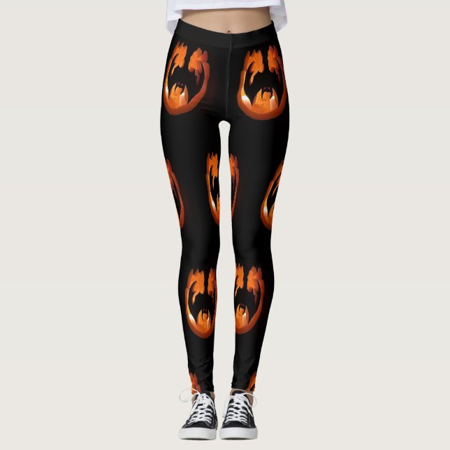 Halloween Pumpkins Leggings (Front)